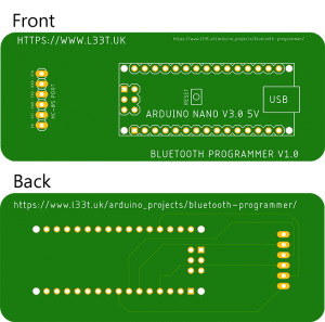 PCB Layout of L33T Components BT Programmer